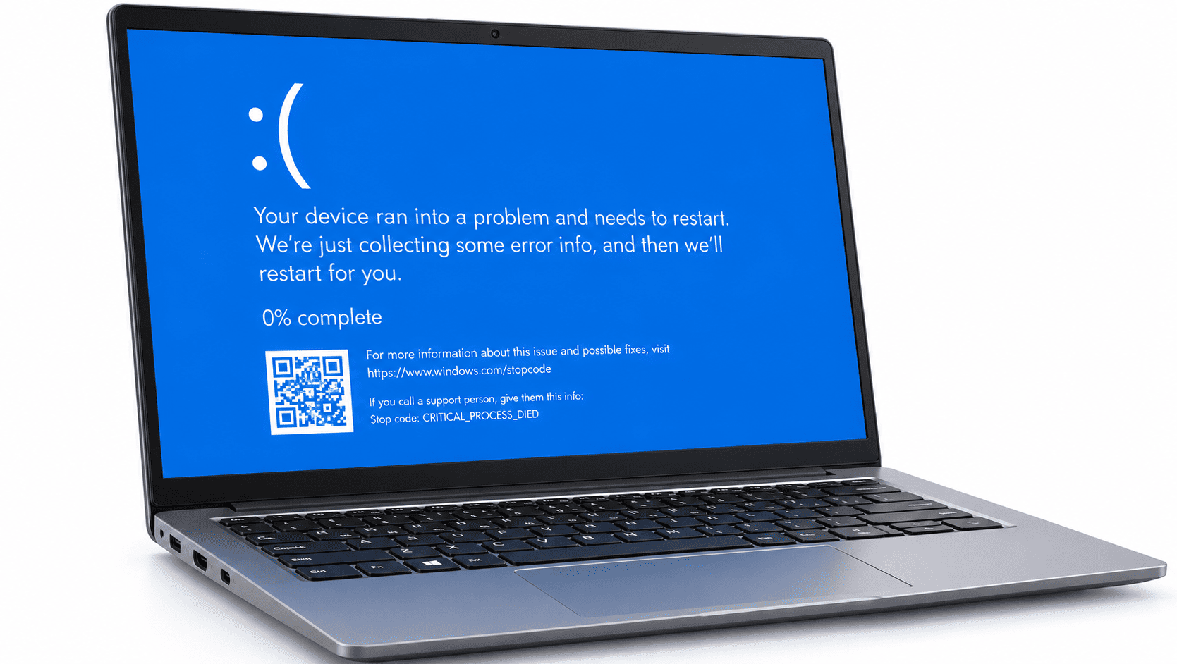 Laptop bị lỗi Windows và thông báo lỗi hệ điều hành trên màn hình