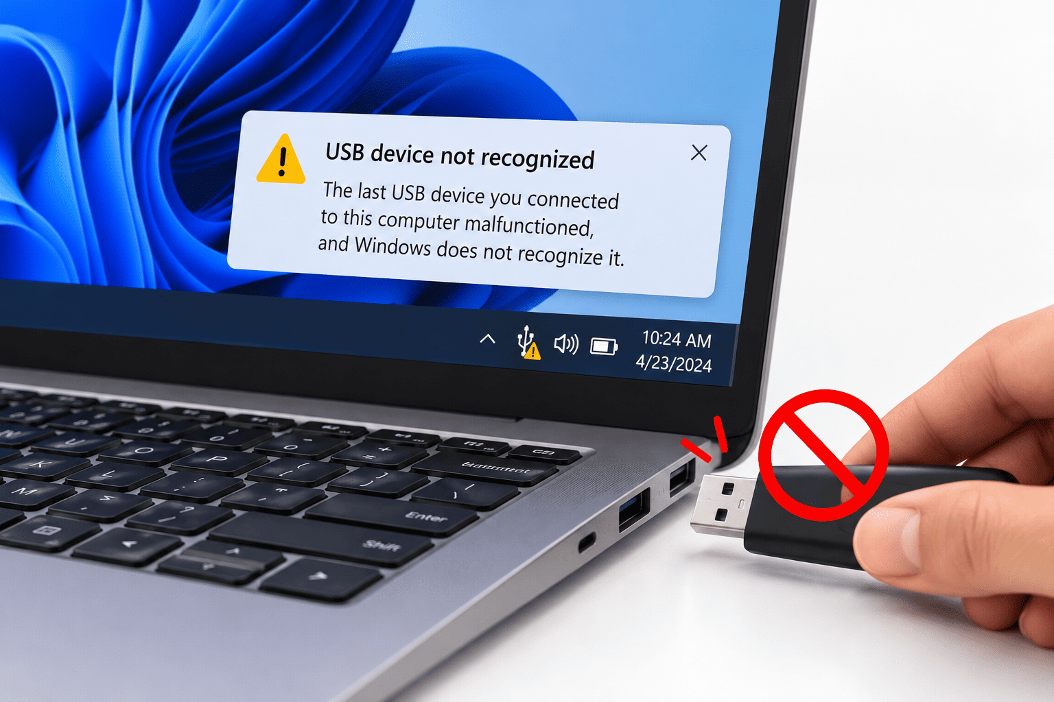 Laptop không nhận USB khi cắm thiết bị lưu trữ vào cổng kết nối