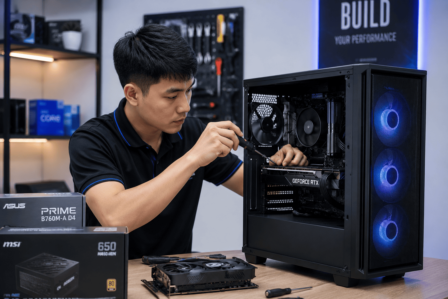 Lắp ráp máy tính bàn GIA THỤY STORE