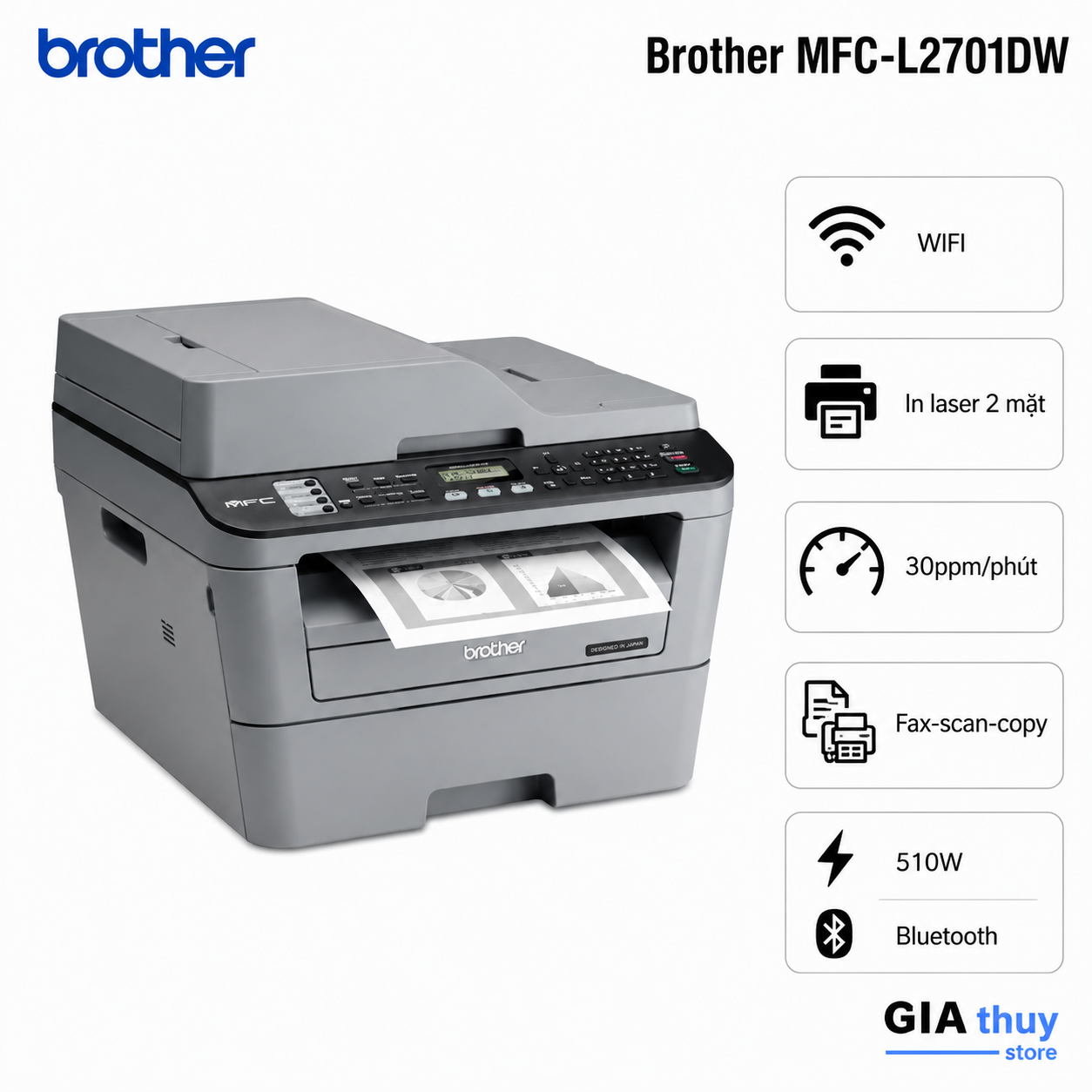 Máy in Brother chính hãng tại Gia Thụy Store Buôn Ma Thuột