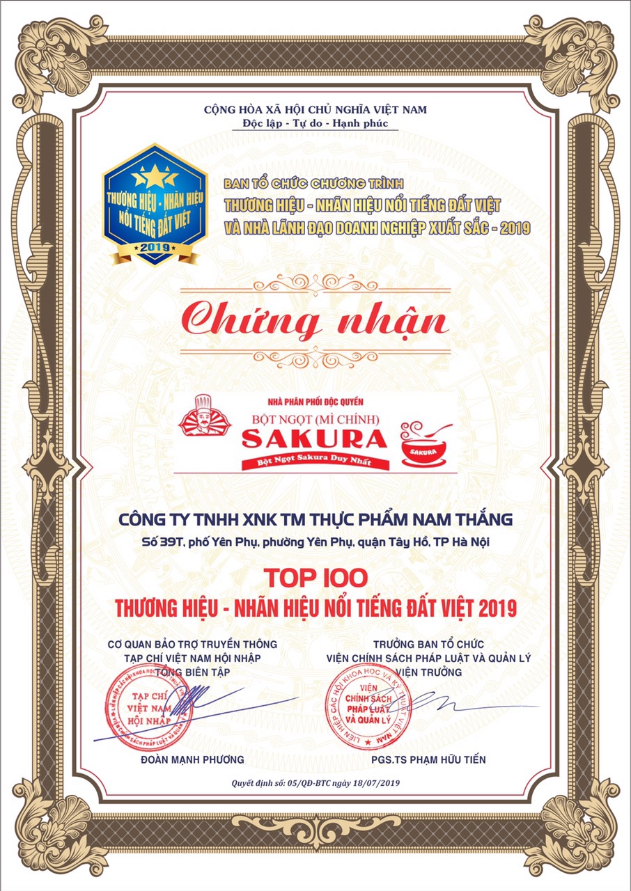 Top 100 thương hiệu - nhãn hiệu nổi tiếng đất Việt 2019
