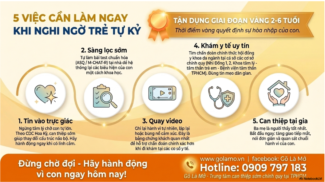 5 việc cần làm ngay khi nghi ngờ con có dấu hiệu tự kỷ