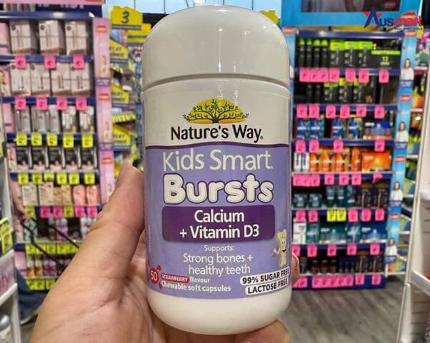 Thực phẩm chức năng bổ sung canxi Nature's Way Calcium + Vitamin D3 Kids Smart Bursts