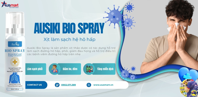 Công dụng xịt làm sạch phổi Ausiki Bio Spray Bronchial and Lung Cleanser