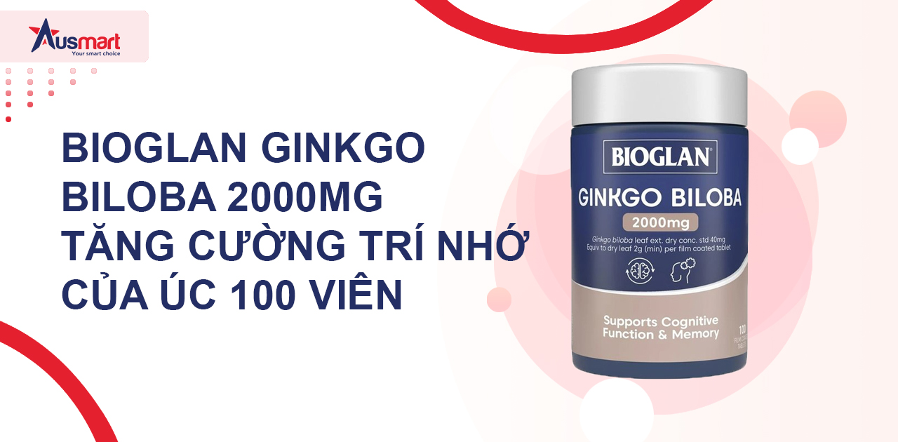 Bioglan Ginkgo Biloba 2000mg tăng cường trí nhớ của Úc 100 viên