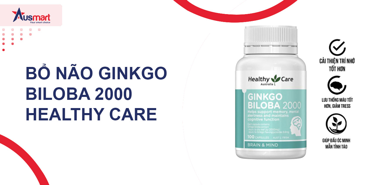Bổ não Ginkgo Biloba 2000 Healthy Care 