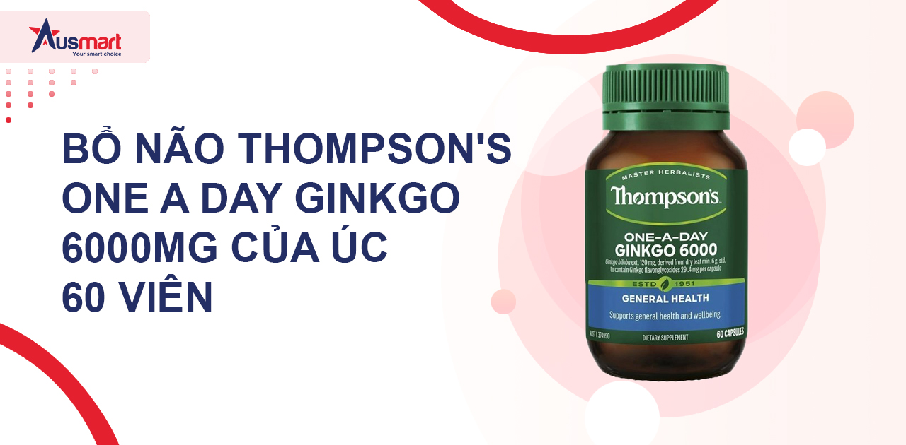 Bổ não Thompson's One A Day Ginkgo 6000mg của Úc 60 viên