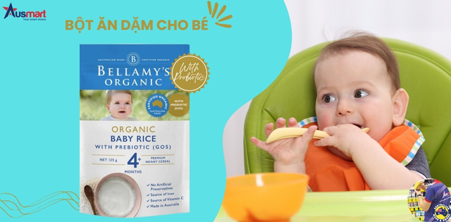 Bột ăn dặm Bellamy’s Organic Baby Rice Prebiotic (Gos) cho bé trên 4 tháng tuổi