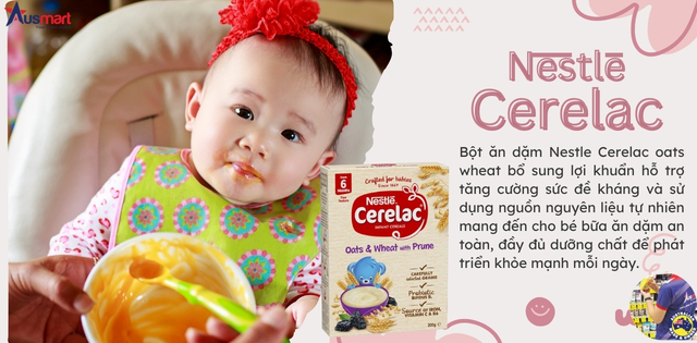 Bột ăn dặm cho bé Nestle Cerelac Oats Wheat with Prune