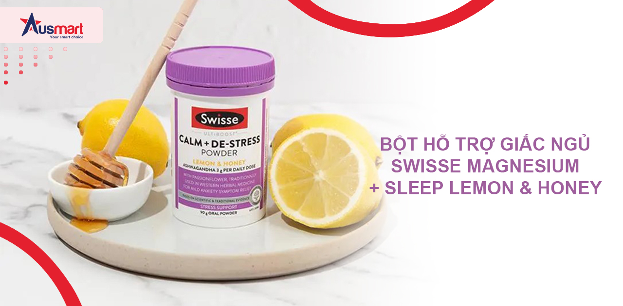 Bột hỗ trợ giấc ngủ Swisse Magnesium + Sleep Lemon & Honey
