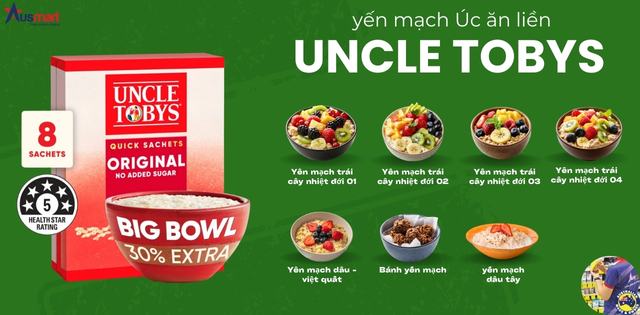 Cách sử dụng Yến mạch Úc ăn liền Uncle Tobys Quick Sachets