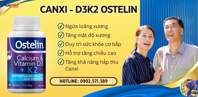 Công dụng của viên uống Calcium & Vitamin D3K2 Ostelin