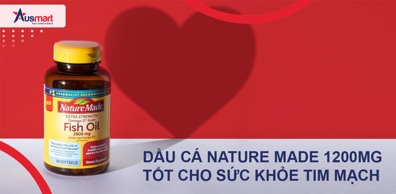 Dầu cá Nature Made 1200mg hỗ trợ sức khỏe tim mạch