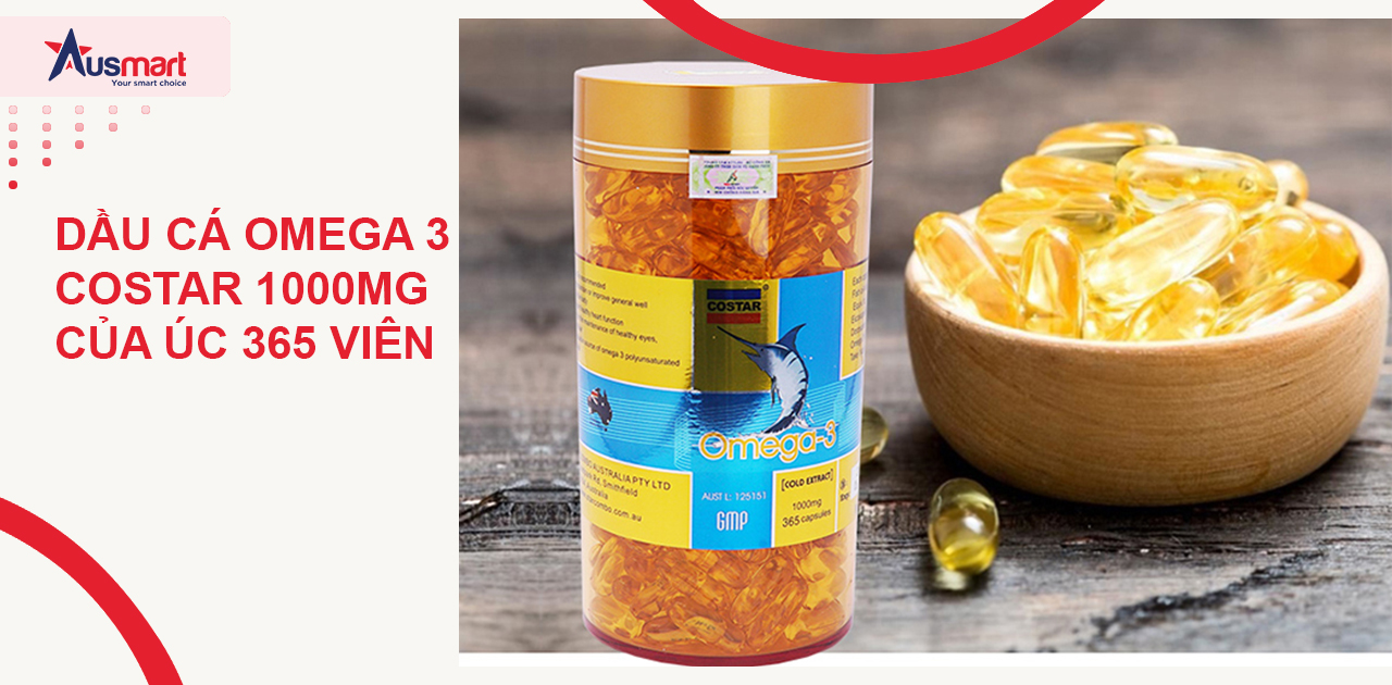 Dầu cá Omega 3 Costar 1000mg của Úc 365 viên