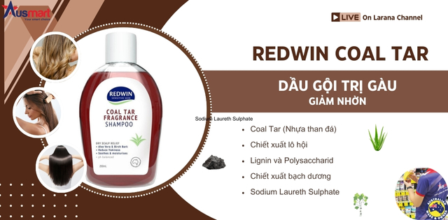 Thành phần dầu gội trị gàu giảm nhờn Redwin Coal Tar Thành phần dầu gội trị gàu giảm nhờn Redwin Coal Tar