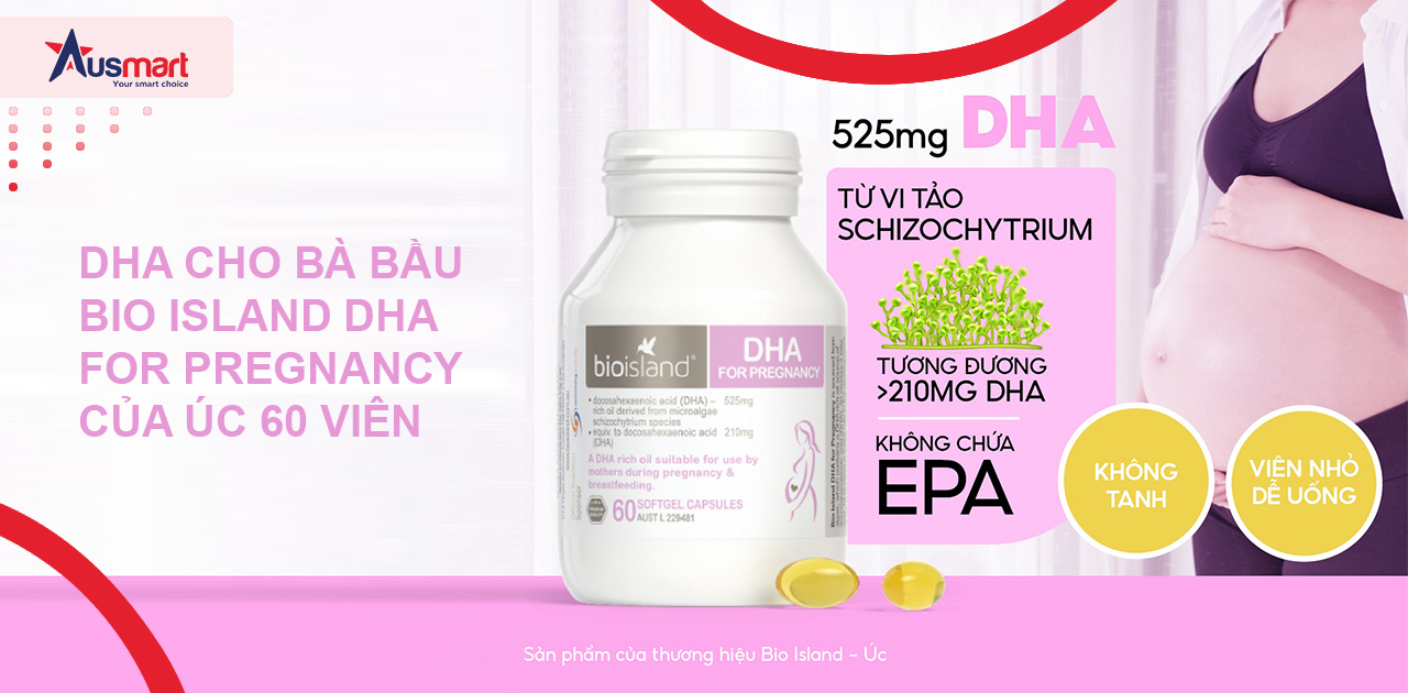 DHA cho bà bầu Bio Island DHA for Pregnancy của Úc 60 viên