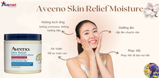 Công dụng của dưỡng ẩm phục hồi da Aveeno Skin Relief Moisture Repair Fragrance Free Cream