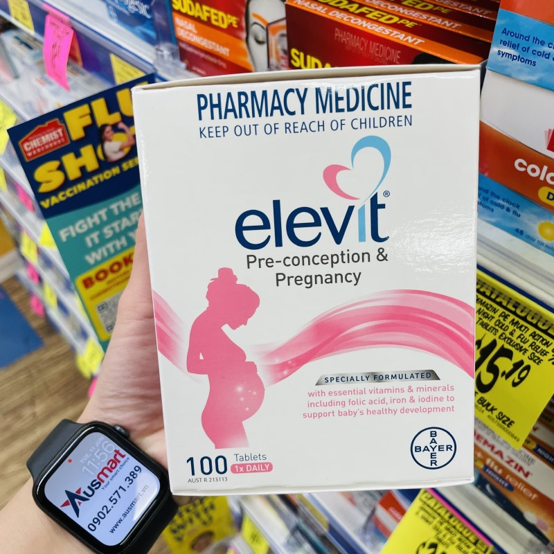 Hình ảnh Elevit bầu Úc Pre-conception & Pregnancy Multivitamin