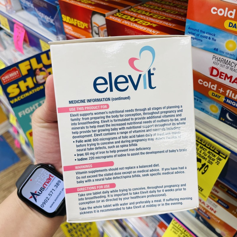 Hướng dẫn sử dụng Elevit Pre-conception & Pregnancy Multivitamin