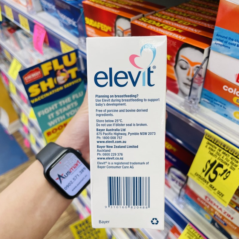 Mã vạch Elevit bầu Úc 100 viên