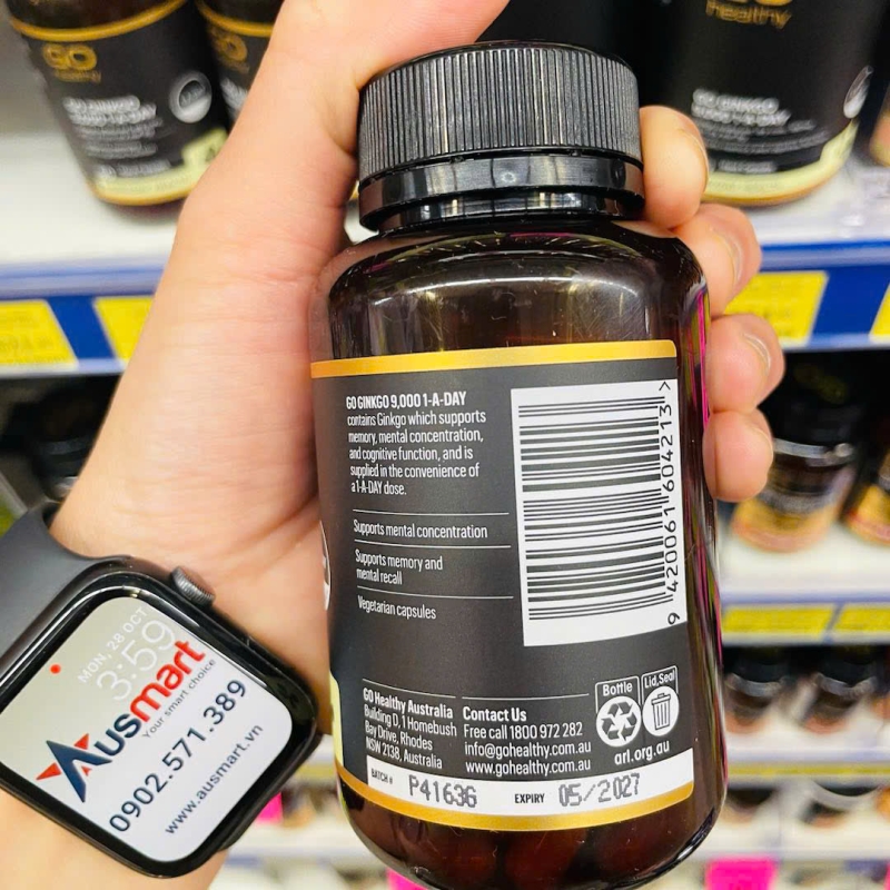 Mã vạch Viên uống bổ não hàm lượng cao GO Healthy Ginkgo 9000 Hướng dẫn sử dụng Viên uống bổ nãohàm lượng cao GO Healthy Ginkgo 9000