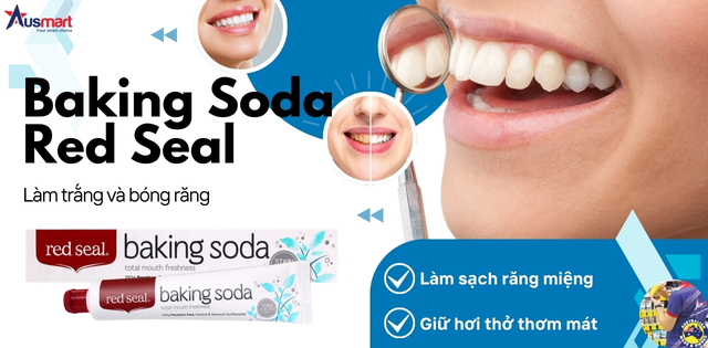 Công dụng của kem làm trắng răng Baking Soda Red Seal Úc
