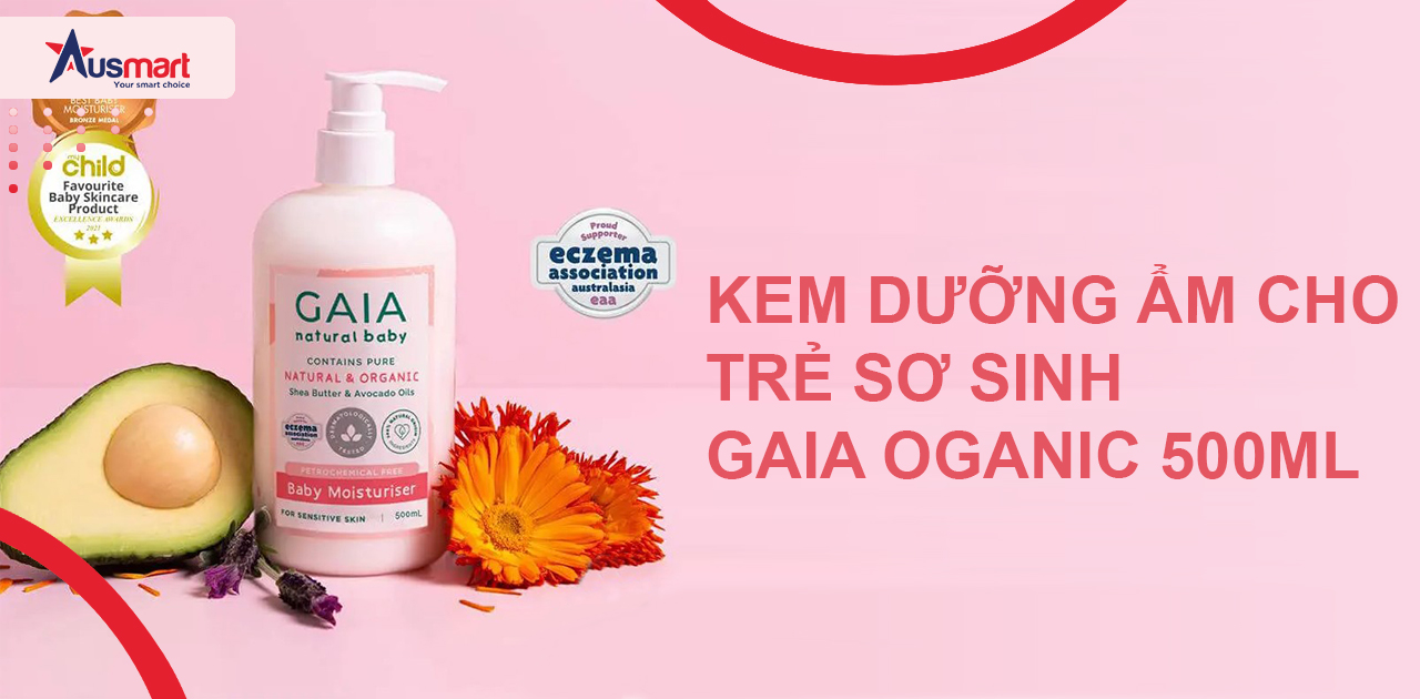 Kem dưỡng ẩm cho trẻ sơ sinh Gaia Oganic 500ml