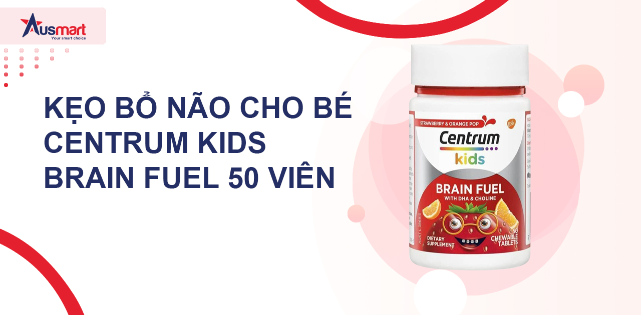 Kẹo bổ não cho bé Centrum Kids Brain Fuel 50 viên