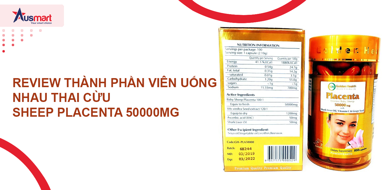 Review thành phần viên uống nhau thai cừu sheep placenta 50000mg