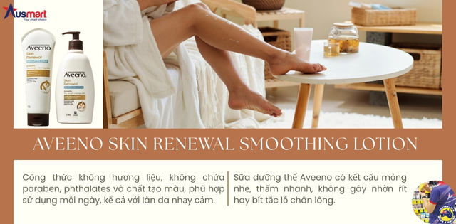 Ưu điểm của sữa dưỡng thể Aveeno Skin Renewal Smoothing Fragrance Free Body Lotion