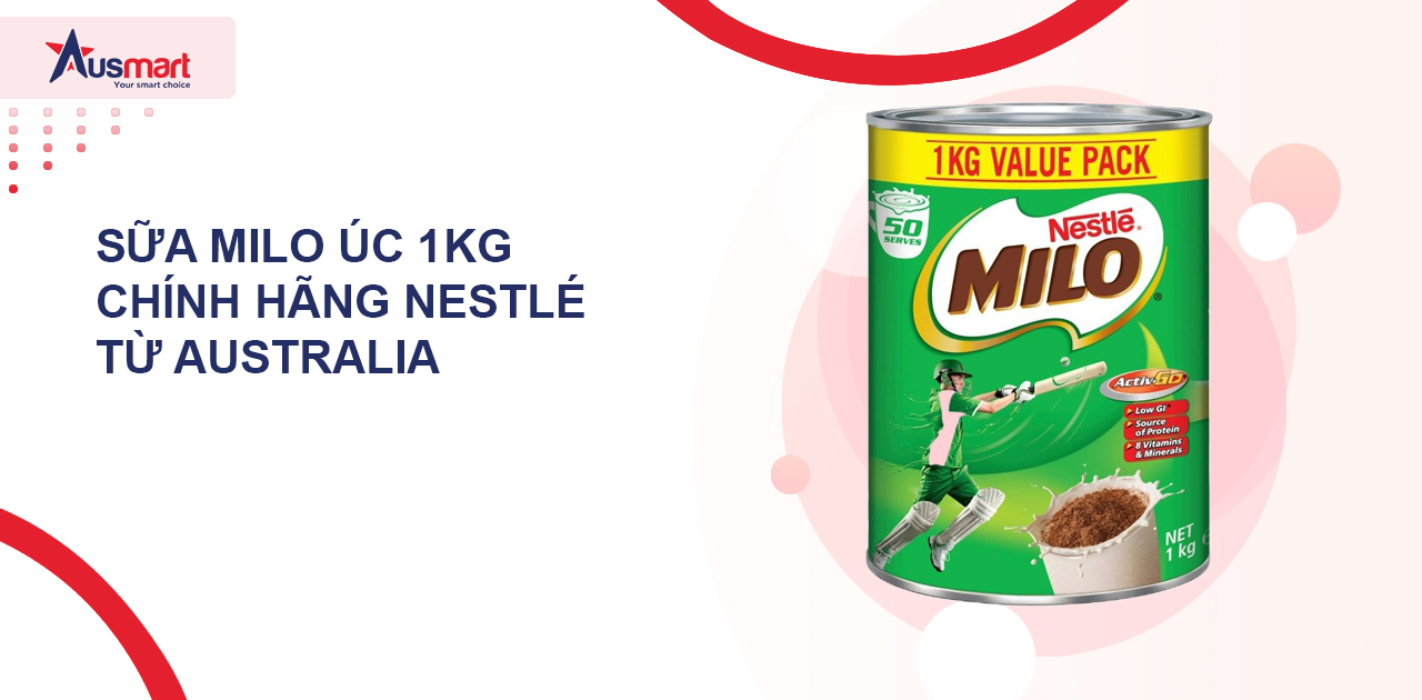 Sữa Milo Úc 1kg chính hãng Nestlé từ Australia