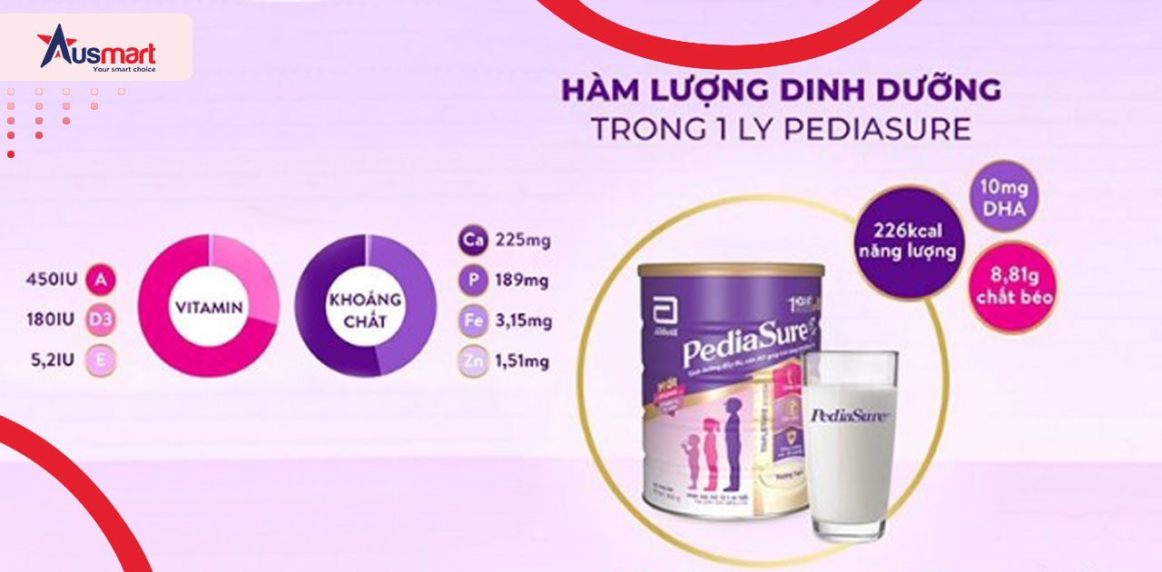 Thành phần của sữa Pediasure hàng xách tay úc