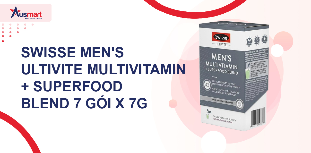 Swisse Men's Ultivite Multivitamin + Superfood Blend 7 gói x 7g