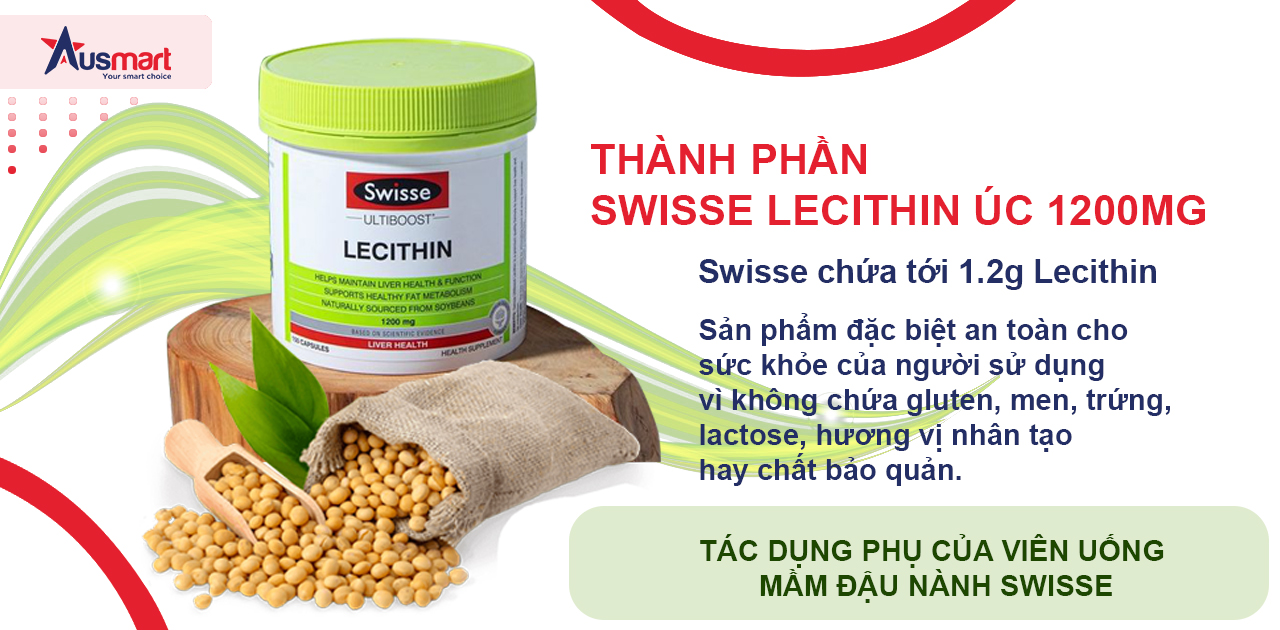 Tác dụng phụ của mầm đậu nành Swisse Lecithin 1200mg