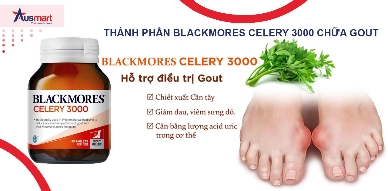 Phân tích thành phần của Blackmores Celery 3000 chữa Gout