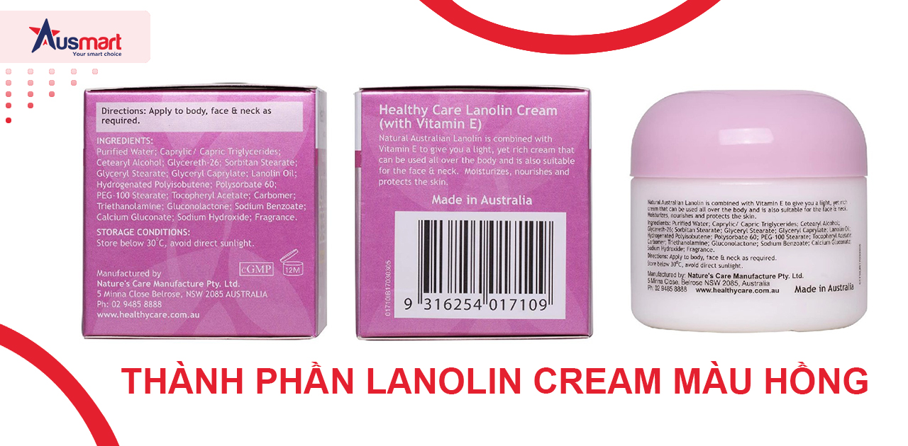 Thành phần Lanolin Cream màu hồng