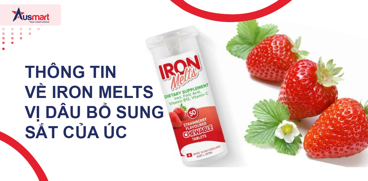 Thông tin về Iron Melts vị dâu bổ sung sắt của Úc