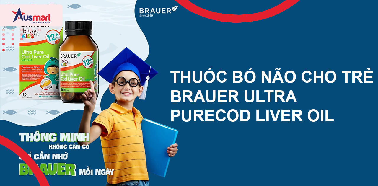 Thuốc bổ não cho trẻ Brauer Ultra Pure Cod Liver Oil 