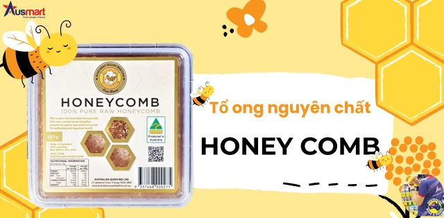 Tổ ong nguyên chất Australian Queen Bee Raw 100% Pure HoneyComb