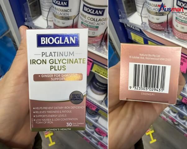 Viên uống bổ sung sắt Bioglan Platinum Iron Glycinate Plus