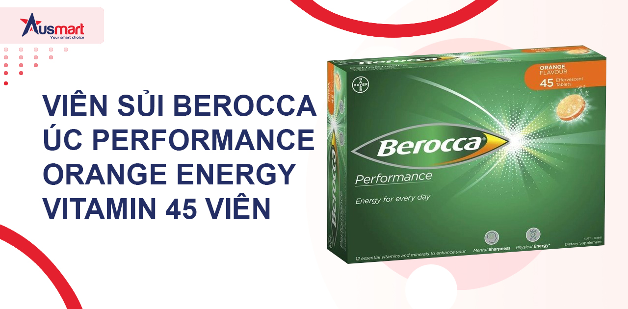 Viên sủi Berocca Úc Performance Orange Energy Vitamin 45 viên