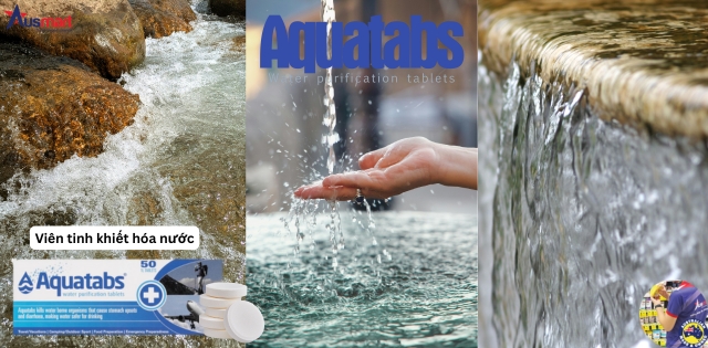 Aquatabs Water Purifying tablets loại bỏ tạp chất và vi khuẩn an toàn và tiện lợi cho mọi nguồn nước