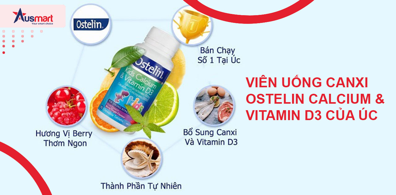 Viên uống Canxi Ostelin Calcium & Vitamin D3 của Úc