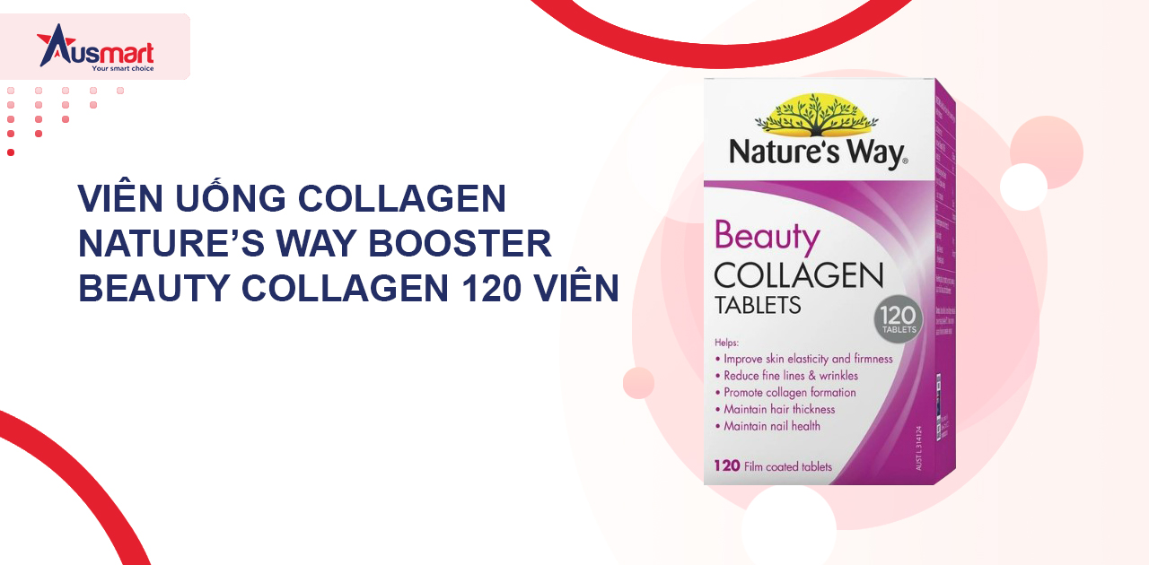 Collagen Úc Dạng Viên Nature’s Way Booster Beauty Collagen 120 viên