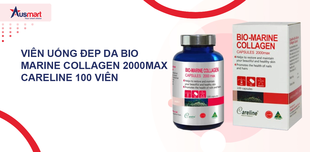  Collagen Úc Dạng Viên uống đẹp da Bio Marine Collagen 2000Max Careline 100 viên