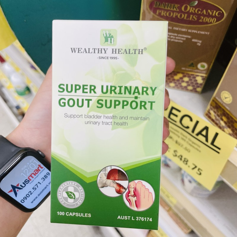 Hình ảnh Viên uống hỗ trợ tiết niệu và Gout Wealthy Health Úc 100 viên