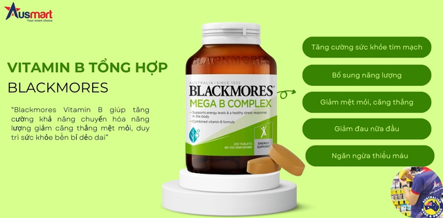 Công dụng Vitamin B tổng hợp Blackmores Mega B complex Công dụng Vitamin B tổng hợp Blackmores Mega B complex