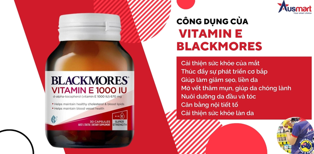 Công dụng Vitamin E Úc Blackmores Vitamin E 1000IU Công dụng Vitamin E Úc Blackmores Vitamin E 1000IU