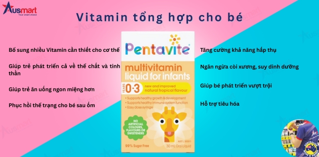 Công dụng Vitamin tổng hợp cho bé Pentavite infant Liquid Công dụng Vitamin tổng hợp cho bé Pentavite infant Liquid