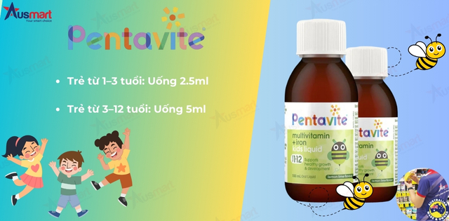 Bổ sung Vitamin cho bé 1 tuổi Pentavite Multivitamin + Iron kids Bổ sung Vitamin cho bé 1 tuổi Pentavite Multivitamin + Iron kids